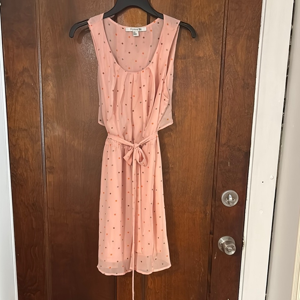 Forever 21 Pink Sleeveless Scoop Neck Sundress